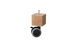 Noga drewniana z kółkiem 12 cm brązowa