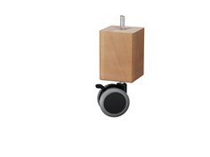 Noga drewniana z kółkiem 15 cm brązowa